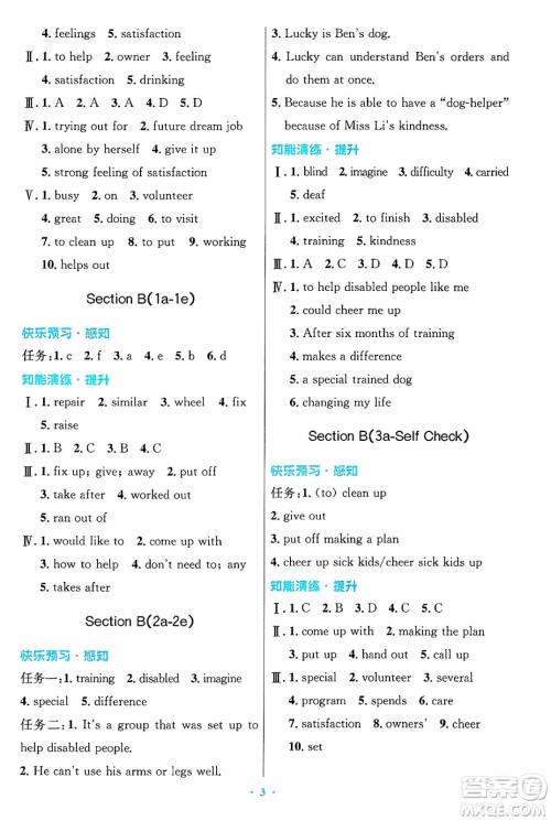 人民教育出版社2025年春初中同步测控优化设计八年级英语下册人教版答案 人民教育出版社2025年春初中同步测控优化设计八年级英语下册人教版答案