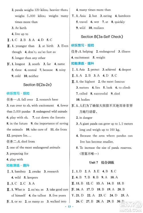 人民教育出版社2025年春初中同步测控优化设计八年级英语下册人教版答案 人民教育出版社2025年春初中同步测控优化设计八年级英语下册人教版答案
