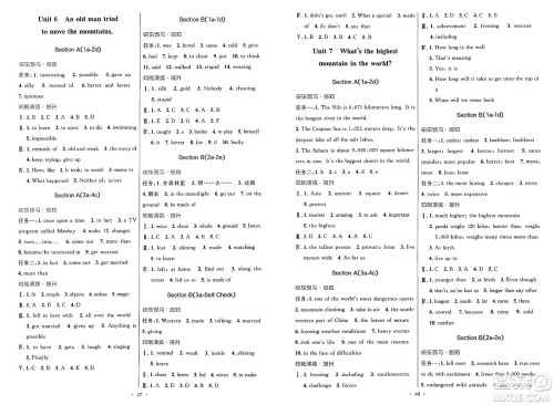 人民教育出版社2025年春初中同步测控优化设计八年级英语下册人教版新疆专版答案 人民教育出版社2025年春初中同步测控优化设计八年级英语下册人教版新疆专版答案