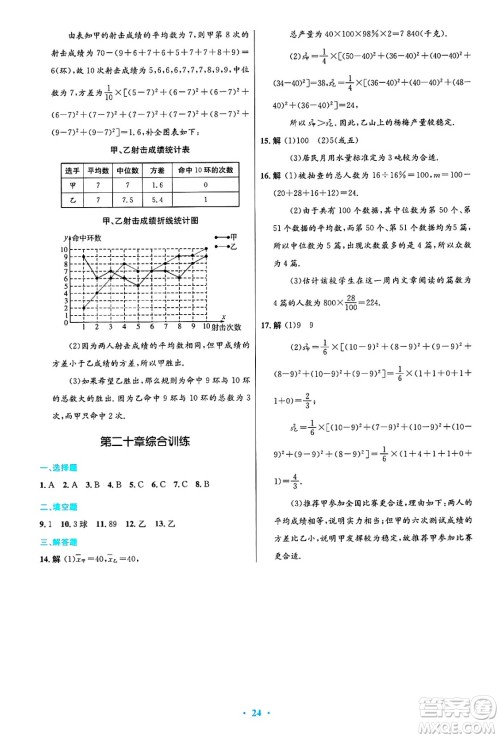 人民教育出版社2025年春初中同步测控优化设计八年级数学下册人教版答案 人民教育出版社2025年春初中同步测控优化设计八年级数学下册人教版答案
