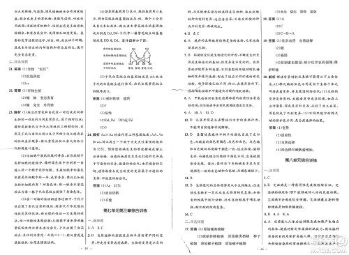 人民教育出版社2025年春初中同步测控优化设计八年级生物下册人教版新疆专版答案 人民教育出版社2025年春初中同步测控优化设计八年级生物下册人教版新疆专版答案