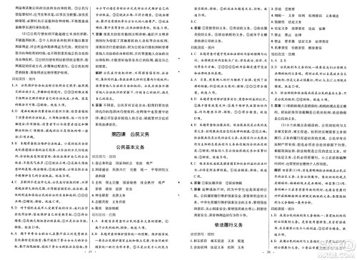 人民教育出版社2025年春初中同步测控优化设计八年级道德与法治下册人教版福建专版答案
