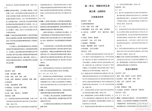 人民教育出版社2025年春初中同步测控优化设计八年级道德与法治下册人教版福建专版答案