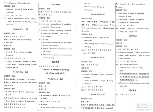 人民教育出版社2025年春初中同步测控优化设计九年级英语下册人教版答案 人民教育出版社2025年春初中同步测控优化设计九年级英语下册人教版答案