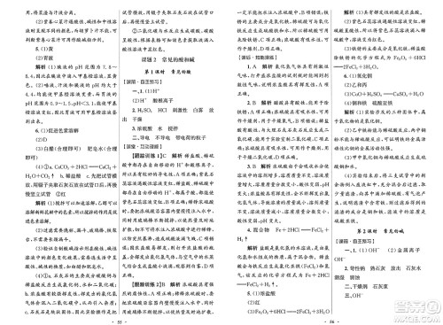 人民教育出版社2025年春初中同步测控优化设计九年级化学下册人教版答案