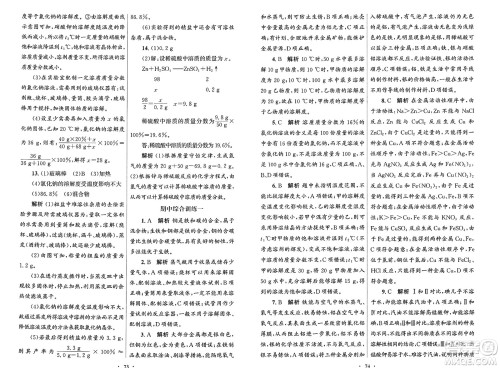 人民教育出版社2025年春初中同步测控优化设计九年级化学下册人教版答案