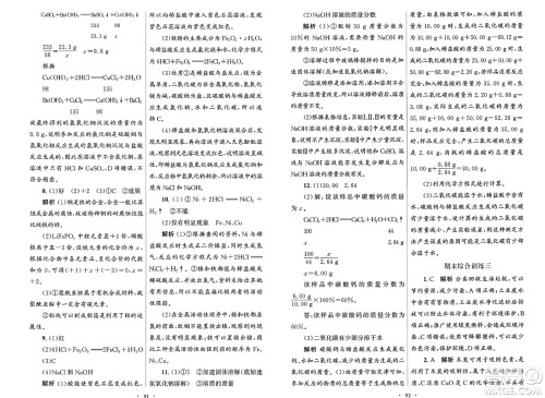 人民教育出版社2025年春初中同步测控优化设计九年级化学下册人教版答案