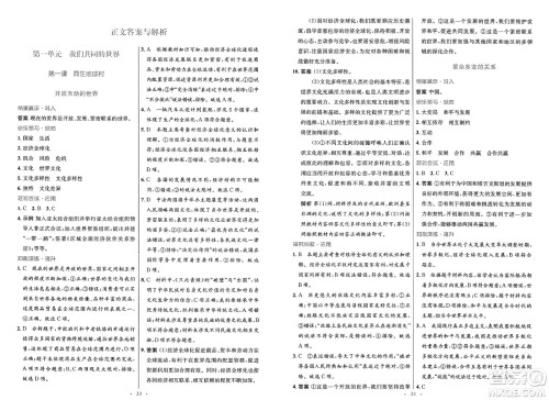 人民教育出版社2025年春初中同步测控优化设计九年级道德与法治下册人教版福建专版答案