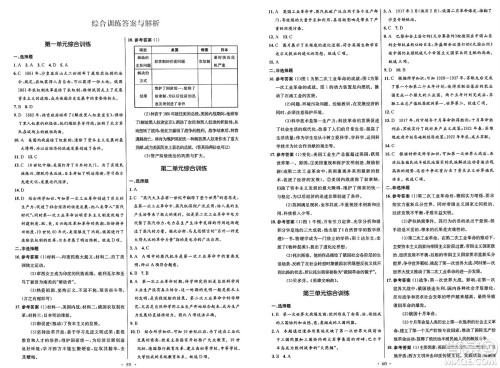  人民教育出版社2025年春初中同步测控优化设计九年级历史下册人教版答案