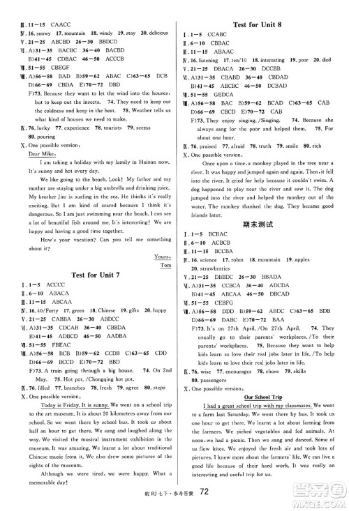 安徽师范大学出版社2025年春名校课堂七年级英语下册人教版安徽专版答案 安徽师范大学出版社2025年春名校课堂七年级英语下册人教版安徽专版答案