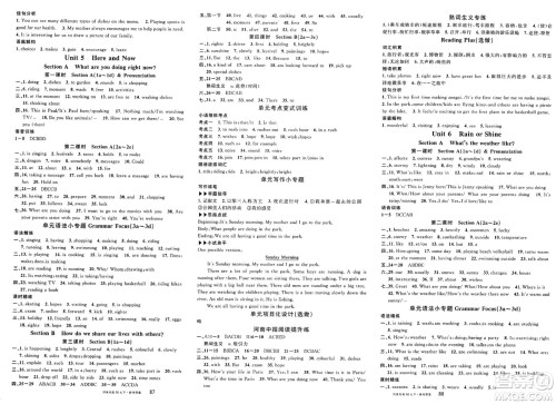开明出版社2025年春名校课堂七年级英语下册人教版河南专版答案 开明出版社2025年春名校课堂七年级英语下册人教版河南专版答案