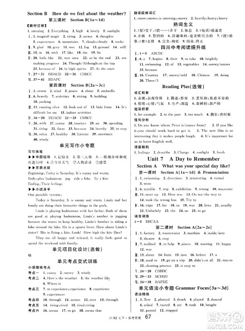 安徽师范大学出版社2025年春名校课堂七年级英语下册人教版四川专版答案 安徽师范大学出版社2025年春名校课堂七年级英语下册人教版四川专版答案