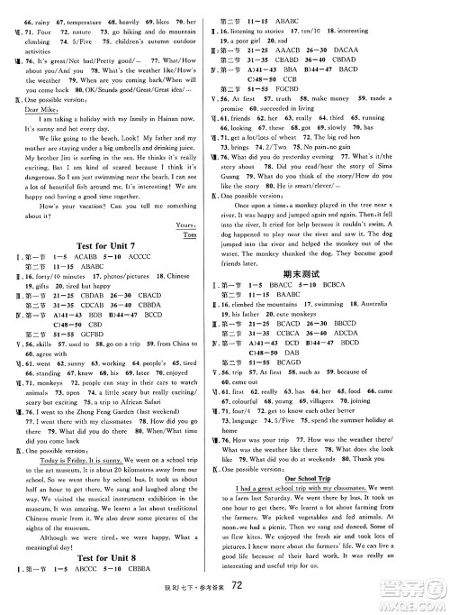 安徽师范大学出版社2025年春名校课堂七年级英语下册人教版陕西专版答案 安徽师范大学出版社2025年春名校课堂七年级英语下册人教版陕西专版答案