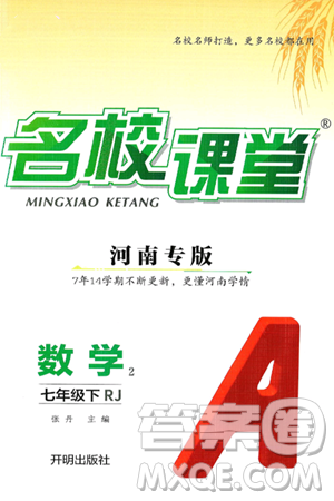 开明出版社2025年春名校课堂七年级数学下册人教版河南专版答案 开明出版社2025年春名校课堂七年级数学下册人教版河南专版答案