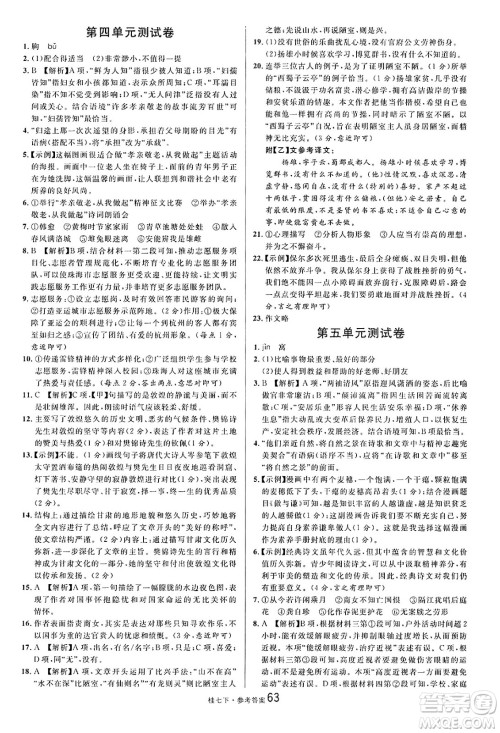 吉林教育出版社2025年春名校课堂七年级语文下册人教版广西专版答案 吉林教育出版社2025年春名校课堂七年级语文下册人教版广西专版答案