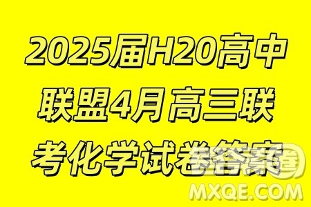 2025届H20高中联盟4月高三联考化学试卷答案 2025届H20高中联盟4月高三联考化学试卷答案
