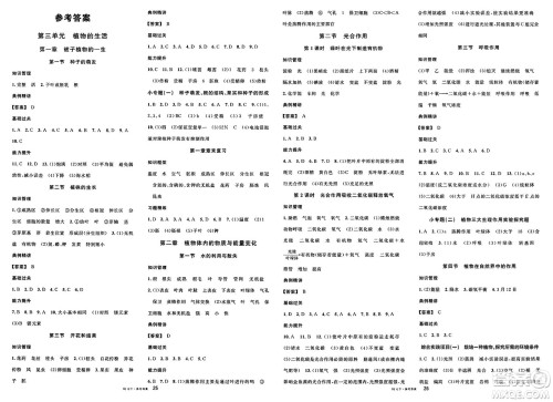 安徽师范大学出版社2025年春名校课堂七年级生物下册人教版答案 安徽师范大学出版社2025年春名校课堂七年级生物下册人教版答案