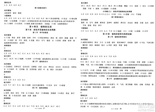 安徽师范大学出版社2025年春名校课堂七年级生物下册苏教版答案 安徽师范大学出版社2025年春名校课堂七年级生物下册苏教版答案