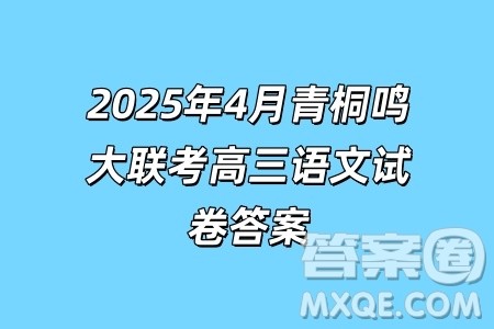 2025年4月青桐鸣大联考高三语文试卷答案