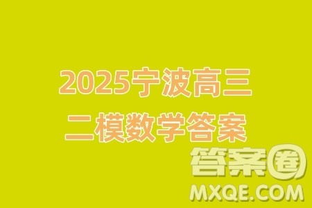 2025年4月宁波高三二模数学试卷答案
