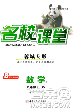 安徽师范大学出版社2025年春名校课堂八年级数学下册北师大版蓉城专版答案
