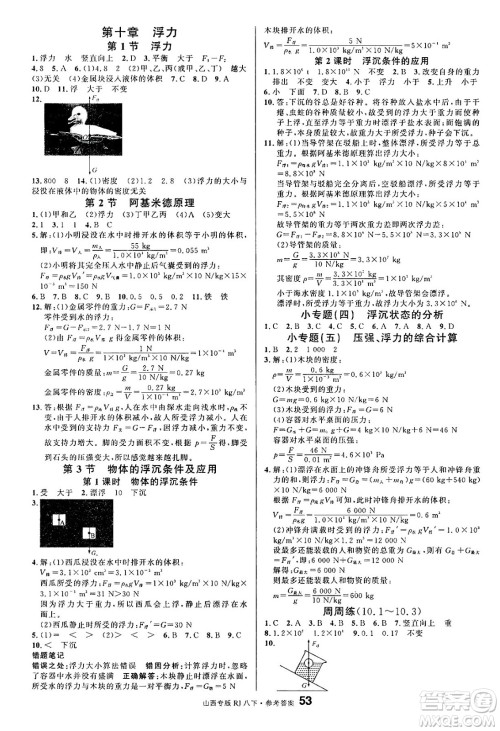 甘肃少年儿童出版社2025年春名校课堂八年级物理下册人教版山西专版答案 甘肃少年儿童出版社2025年春名校课堂八年级物理下册人教版山西专版答案