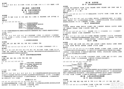 广东经济出版社2025年春名校课堂八年级生物下册江苏版答案