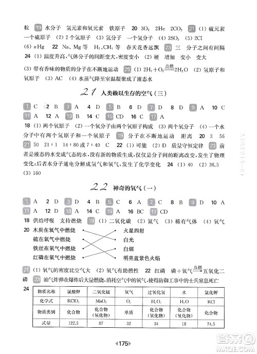 华东师范大学出版社2025年春华东师大版一课一练九年级化学下册华师版上海专版答案