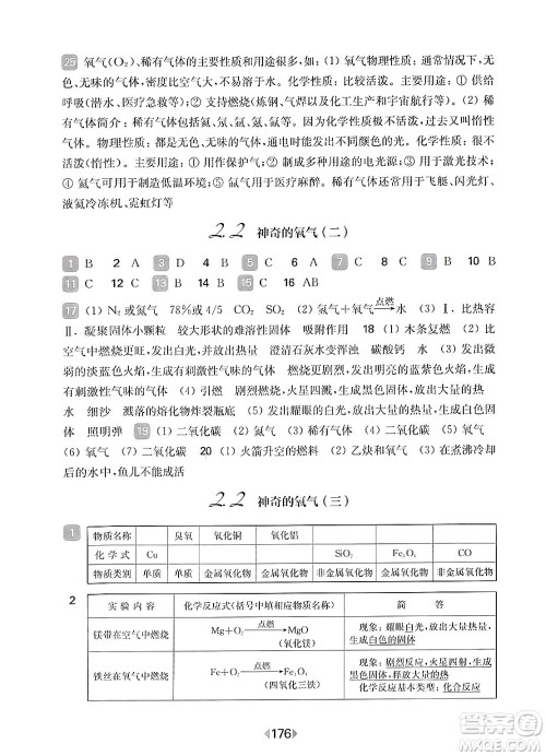 华东师范大学出版社2025年春华东师大版一课一练九年级化学下册华师版上海专版答案