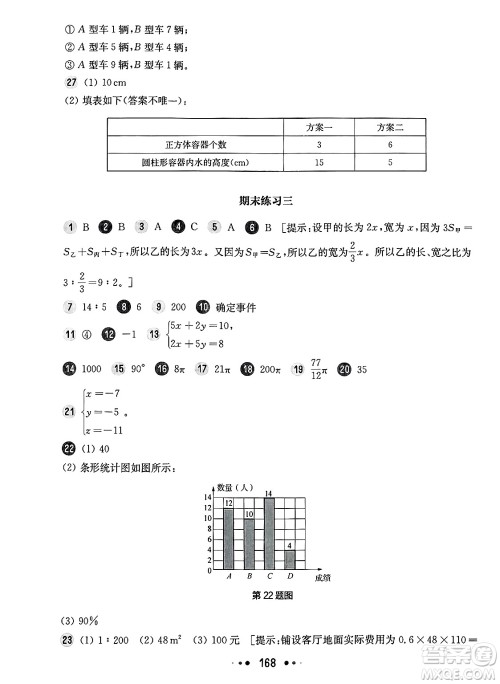 华东师范大学出版社2025年春华东师大版一课一练六年级数学下册华师版上海专版答案