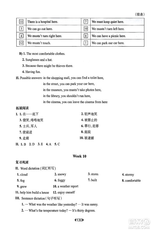 华东师范大学出版社2025年春华东师大版一课一练五年级英语下册牛津版上海专版增强版答案