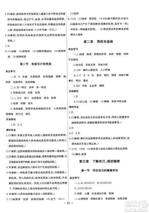 崇文书局2025年春长江全能学案同步练习册八年级生物学下册人教版答案 崇文书局2025年春长江全能学案同步练习册八年级生物学下册人教版答案