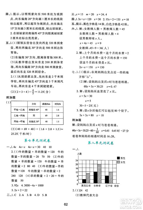 陕西人民教育出版社2025年春学习与评价五年级数学下册C版北师大版答案 陕西人民教育出版社2025年春学习与评价五年级数学下册C版北师大版答案