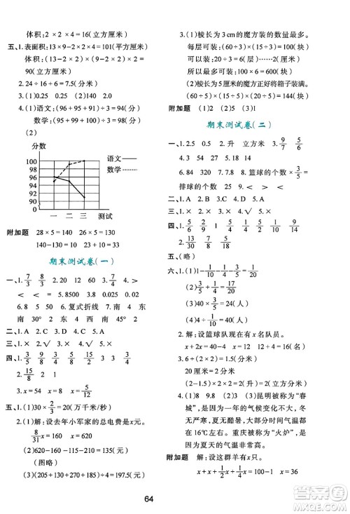 陕西人民教育出版社2025年春学习与评价五年级数学下册C版北师大版答案 陕西人民教育出版社2025年春学习与评价五年级数学下册C版北师大版答案