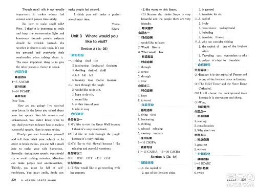 黑龙江教育出版社2025年春资源与评价八年级英语下册山教版黑龙江专版五四制答案 黑龙江教育出版社2025年春资源与评价八年级英语下册山教版黑龙江专版五四制答案