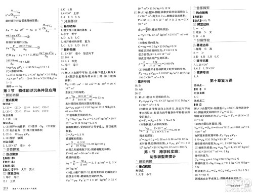 黑龙江教育出版社2025年春资源与评价八年级物理下册人教版黑龙江专版答案