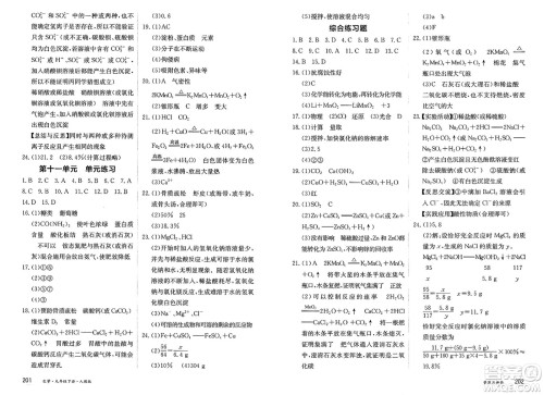 黑龙江教育出版社2025年春资源与评价九年级化学下册人教版答案