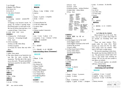 黑龙江教育出版社2025年春资源与评价七年级英语下册外研版黑龙江专版答案