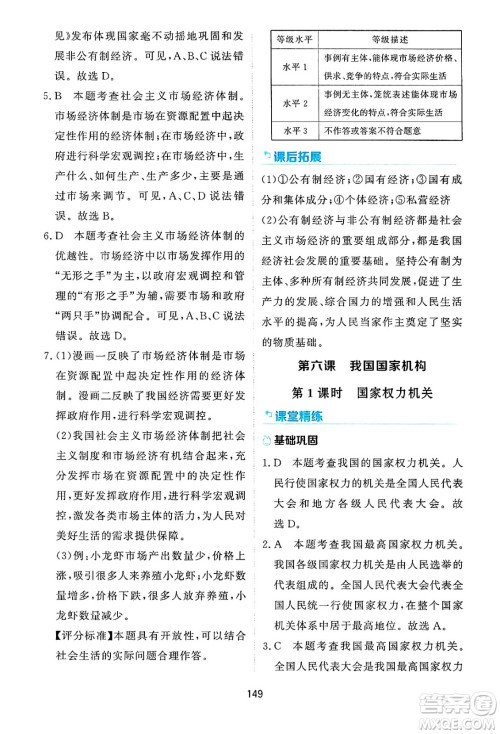 黑龙江教育出版社2025年春资源与评价八年级道德与法治下册H版黑龙江专版答案