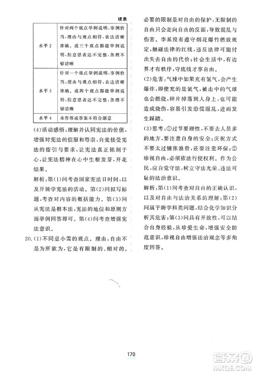 黑龙江教育出版社2025年春资源与评价八年级道德与法治下册H版黑龙江专版答案