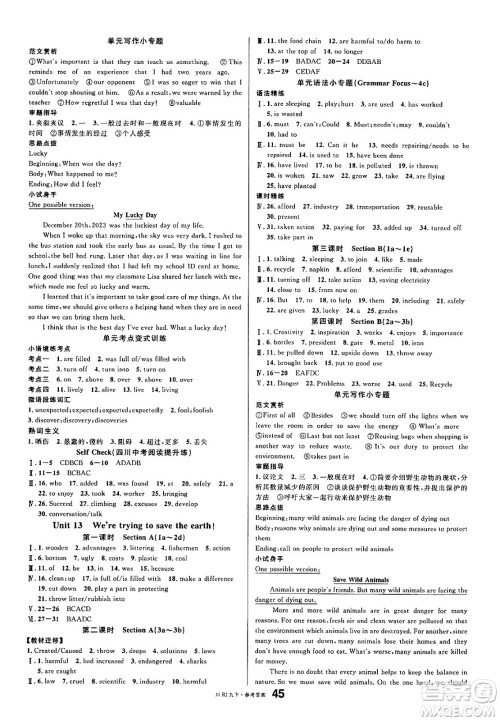 安徽师范大学出版社2025年春名校课堂九年级英语下册人教版四川专版答案