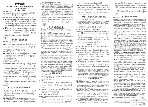 吉林教育出版社2025年春名校课堂九年级数学下册北师大版山东专版答案