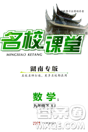 广东经济出版社2025年春名校课堂九年级数学下册湘教版湖南专版答案