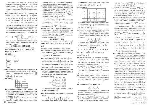 广东经济出版社2025年春名校课堂九年级数学下册湘教版湖南专版答案