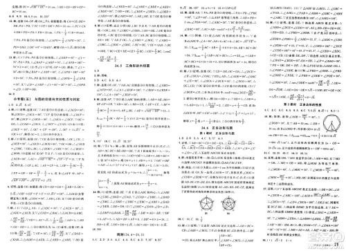 安徽师范大学出版社2025年春名校课堂九年级数学下册沪科版安徽专版答案