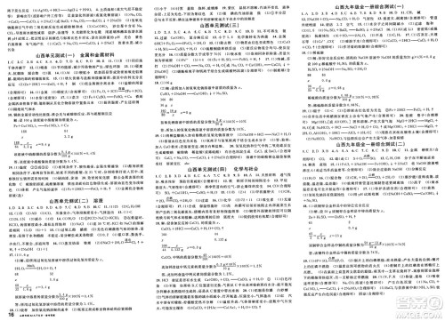 甘肃少年儿童出版社2025年春名校课堂九年级化学下册人教版山西专版答案