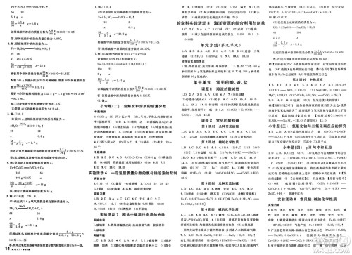 安徽师范大学出版社2025年春名校课堂九年级化学下册人教版安徽专版答案
