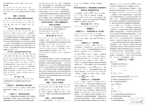 安徽师范大学出版社2025年春名校课堂九年级化学下册人教版安徽专版答案