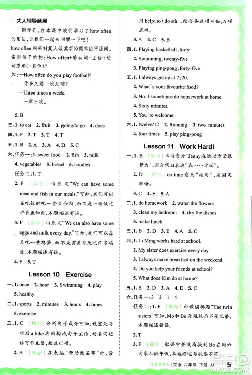 江西人民出版社2025年春王朝霞创维新课堂同步优化训练六年级英语下册冀教版答案