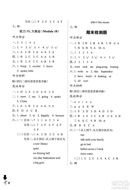 中国石油大学出版社2025年春初中卷行知天下六年级英语下册通用版答案